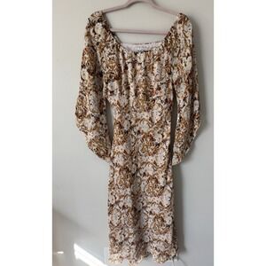 Vintage 90s y2k Marla Kim Brown Tan Bell Sleep Dress Boho Hippie Fairy Sz Small‎